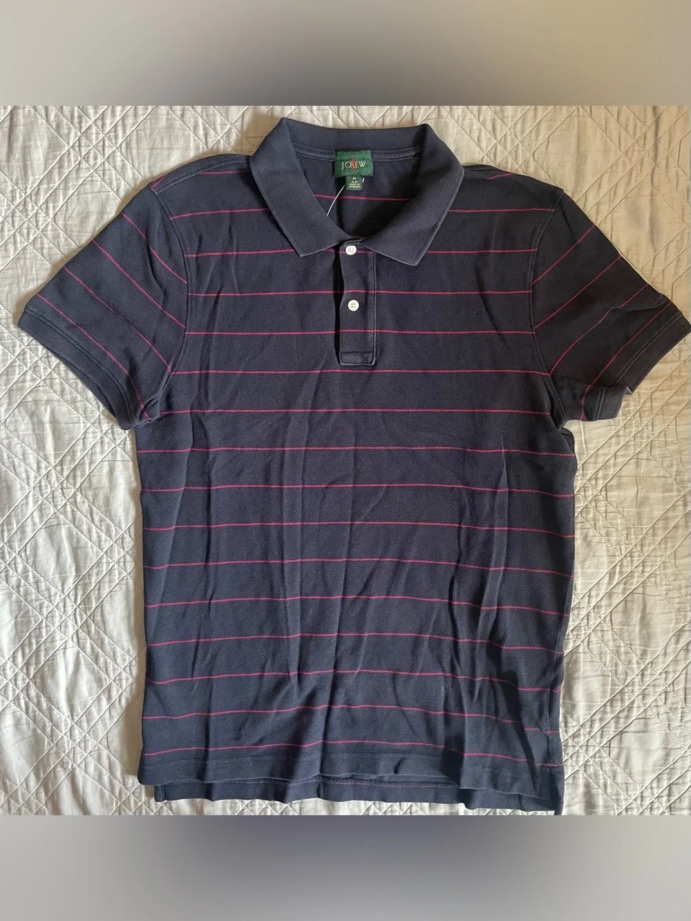 J. CREW Slim washed piqué polo shirt in stripe Size M $89.50 CR766